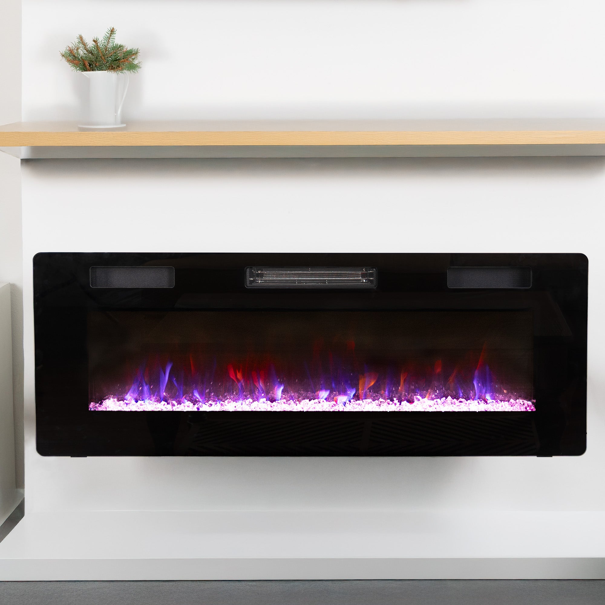 R.W.FLAME Wall-Mount/Recessed Electric Fireplace
