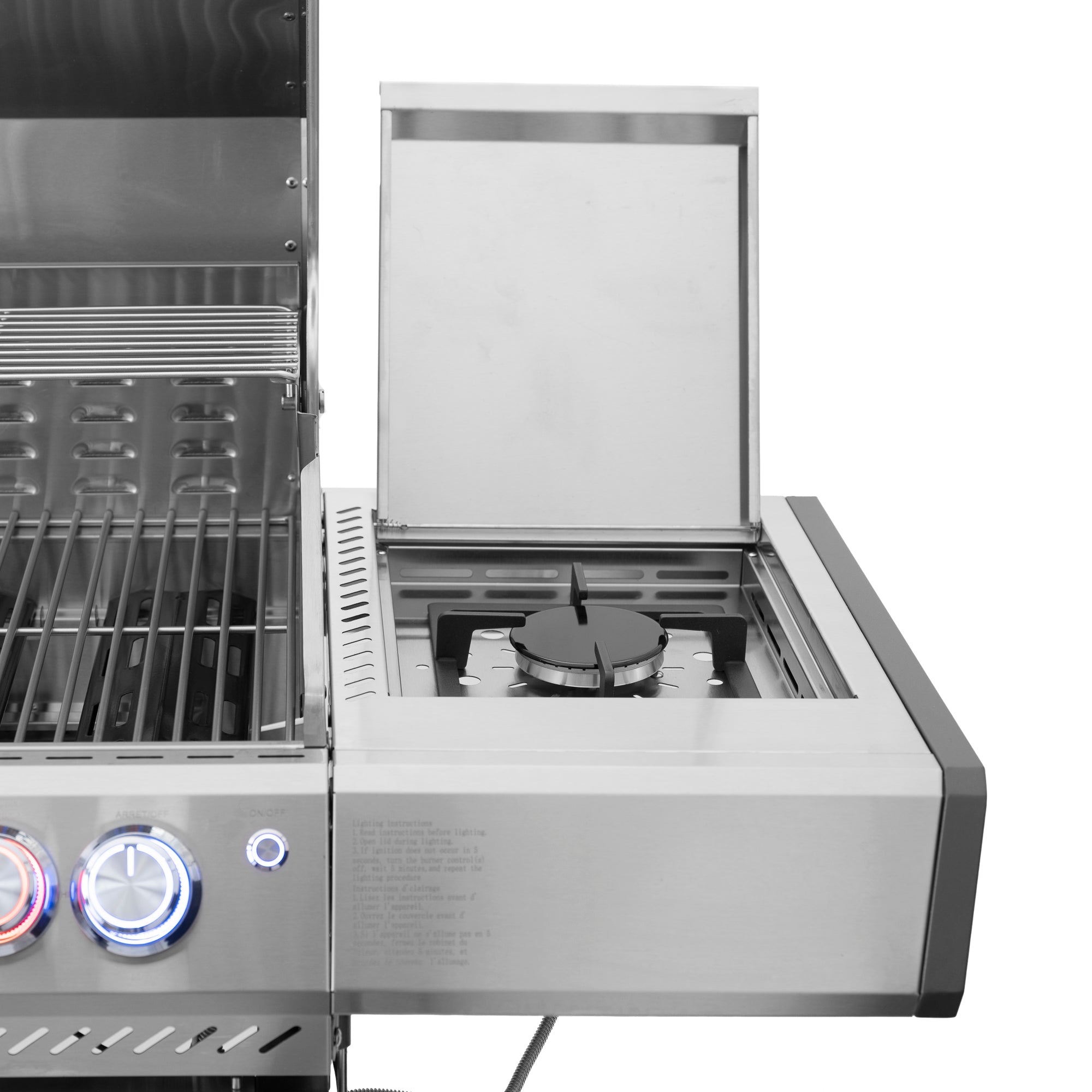 R.W.FLAME 4-Burner RGB Propane Grill with Side Burner