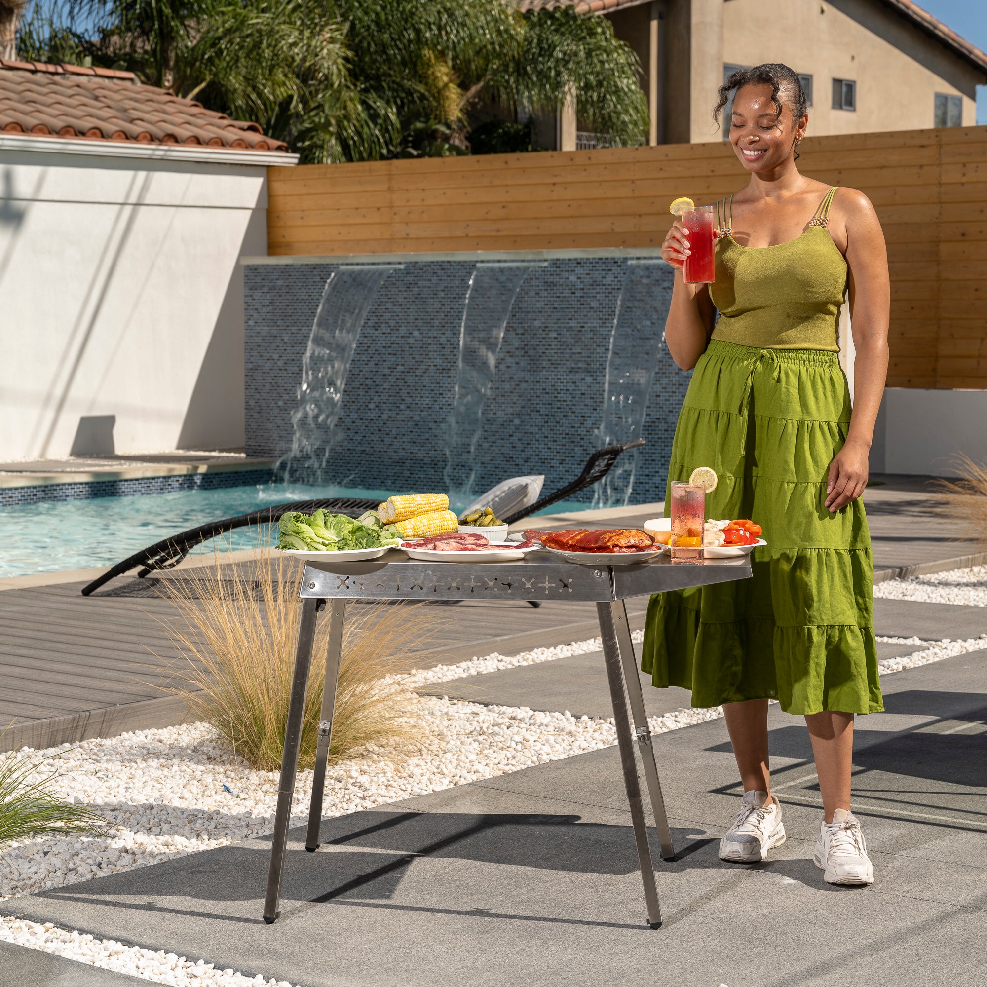 R.W.FLAME Portable Grill Table