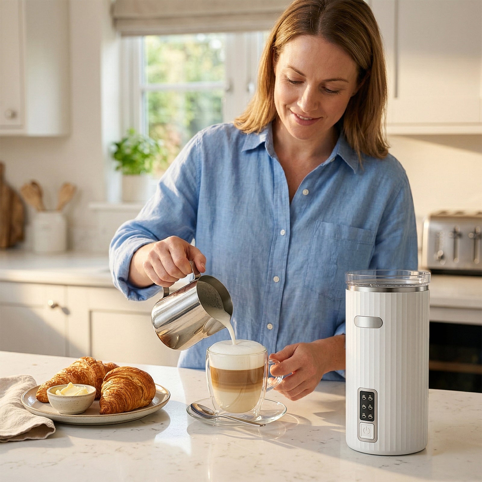 Kismile 6-in-1 Electric Milk Frother