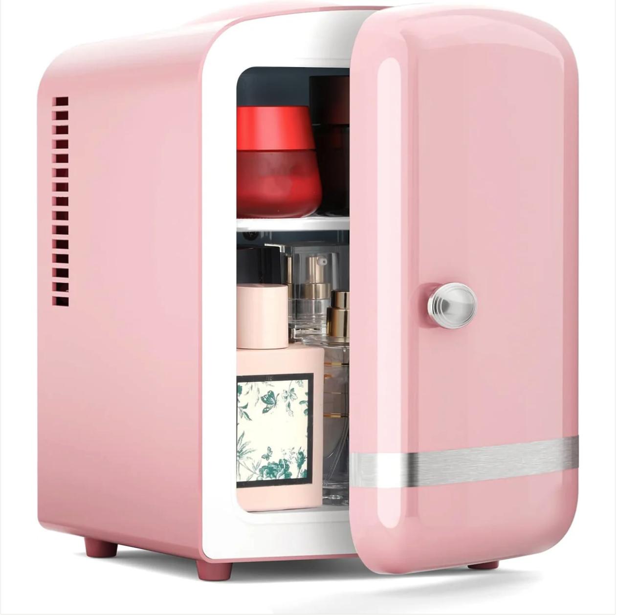 Kismile Retro Mini Fridge with Cooling & Warming Modes