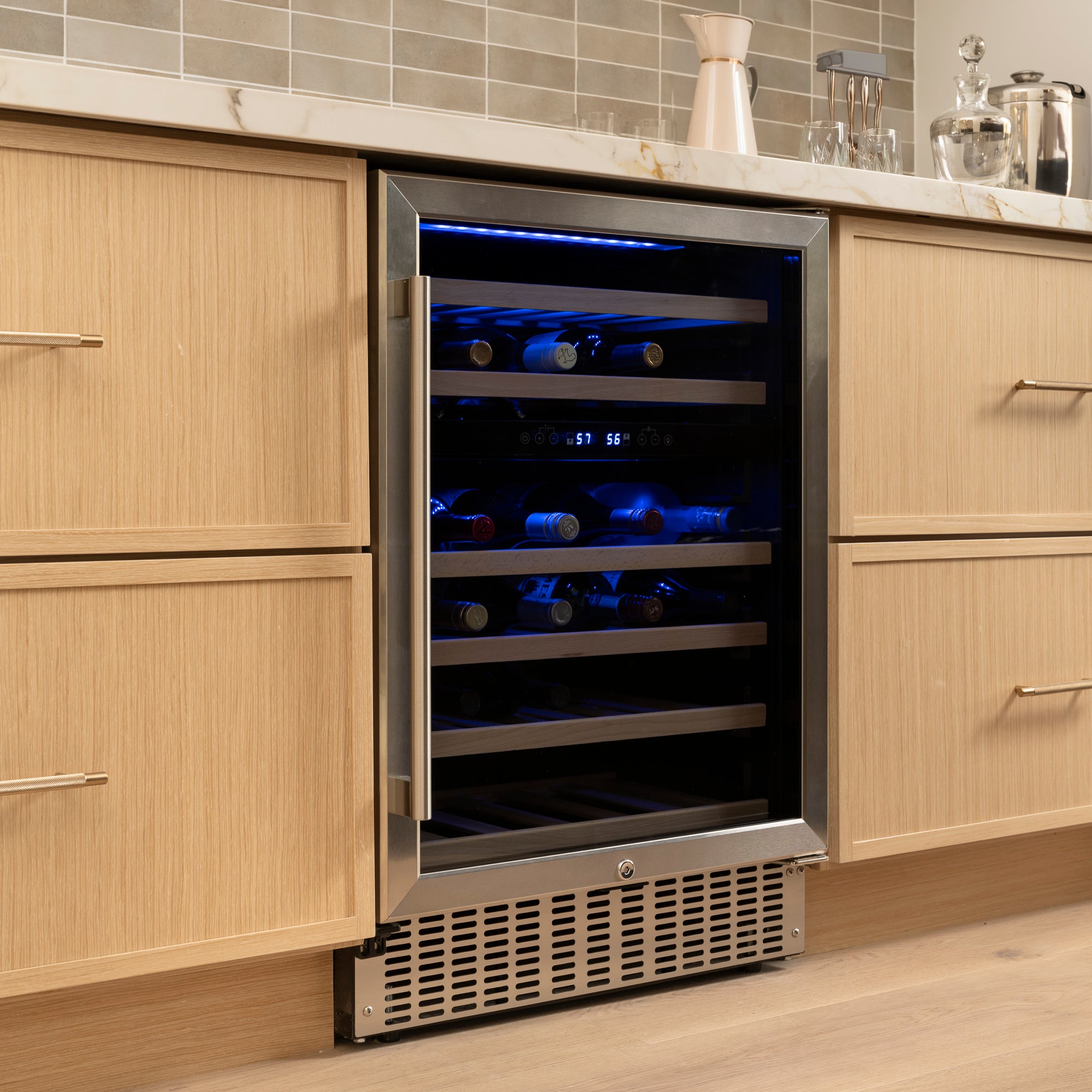 Antarctic Star 46-Bottle Dual Zone Built-in Wine Fridge