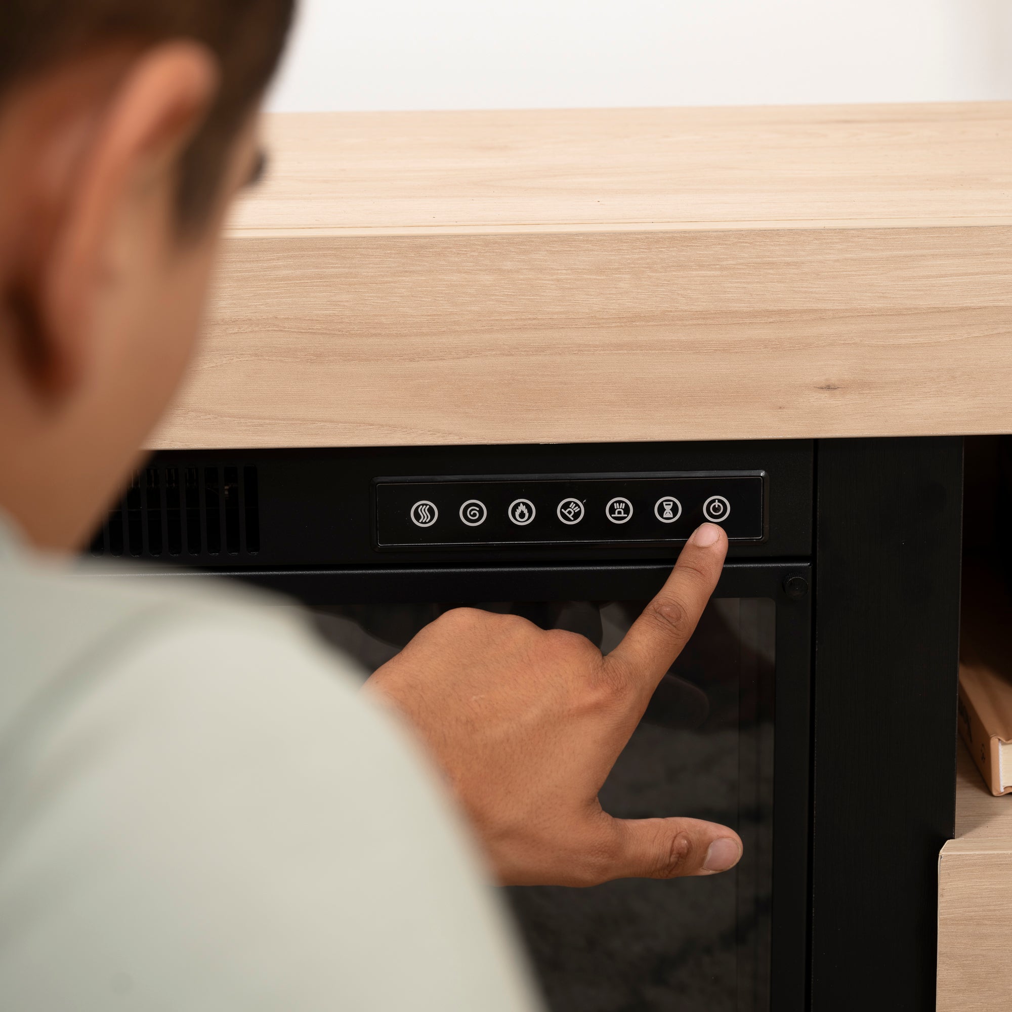 R.W.FLAME Modern TV Stand with Electric Fireplace