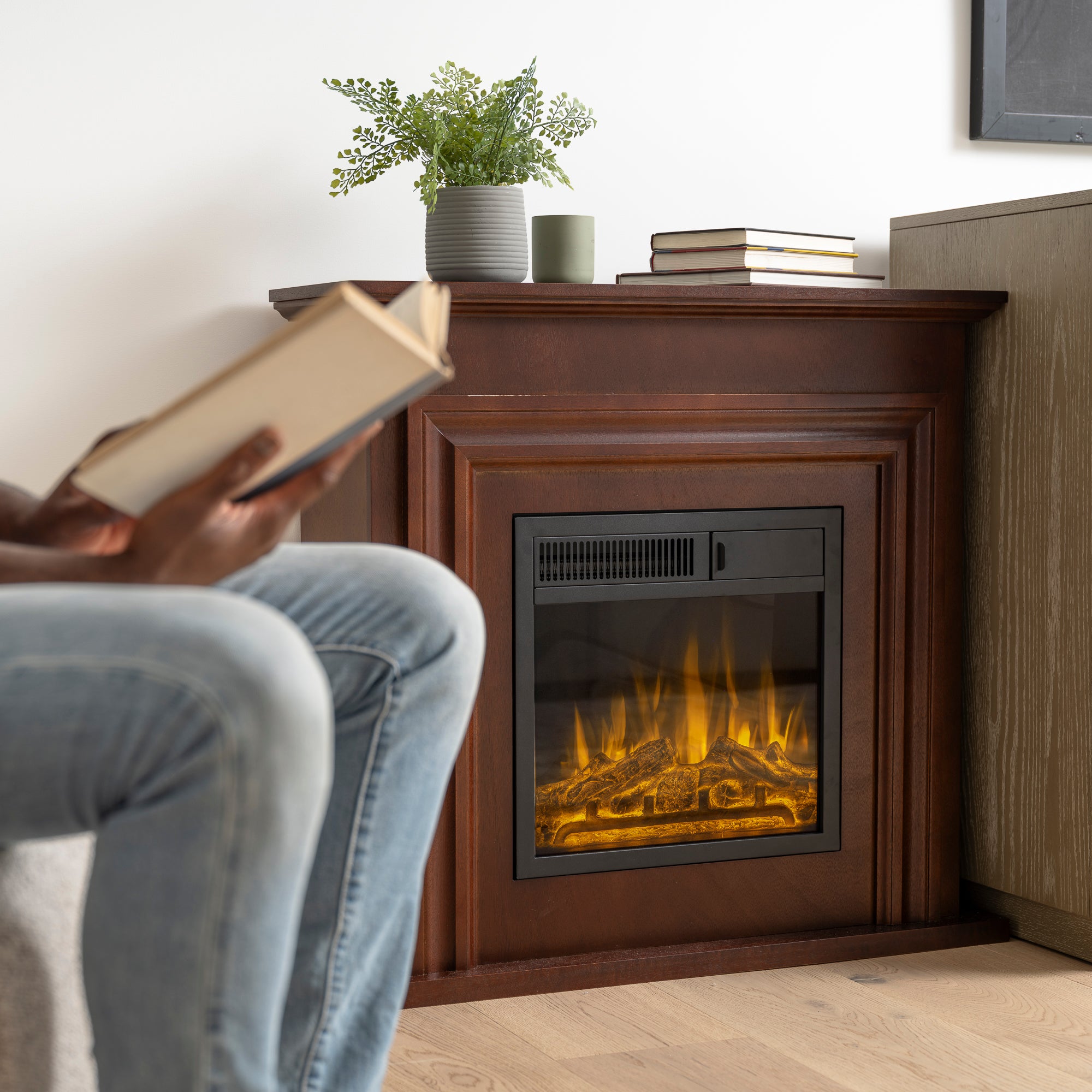 R.W.FLAME 36-inch Electric Fireplace with Mantel