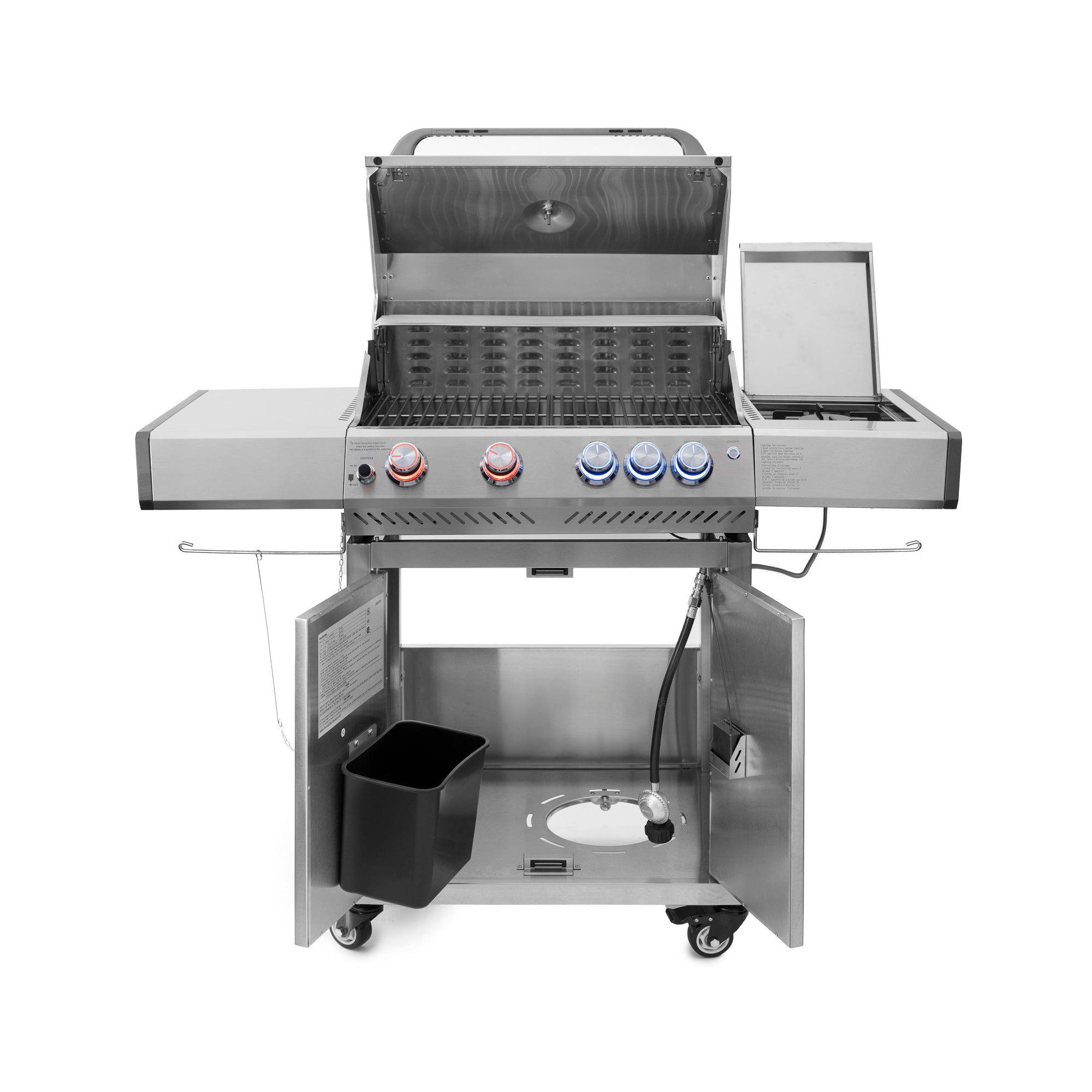 R.W.FLAME 4-Burner RGB Propane Grill with Side Burner