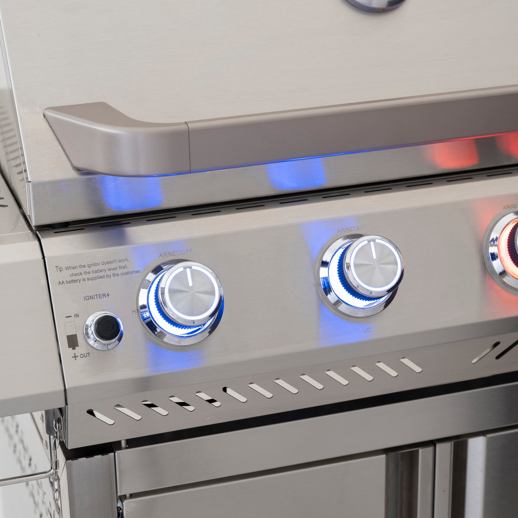 R.W.FLAME 4-Burner RGB Propane Grill with Side Burner