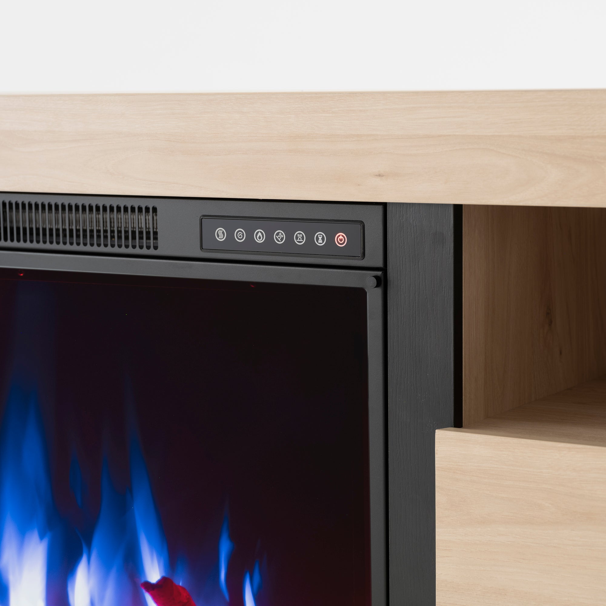 R.W.FLAME Modern TV Stand with Electric Fireplace