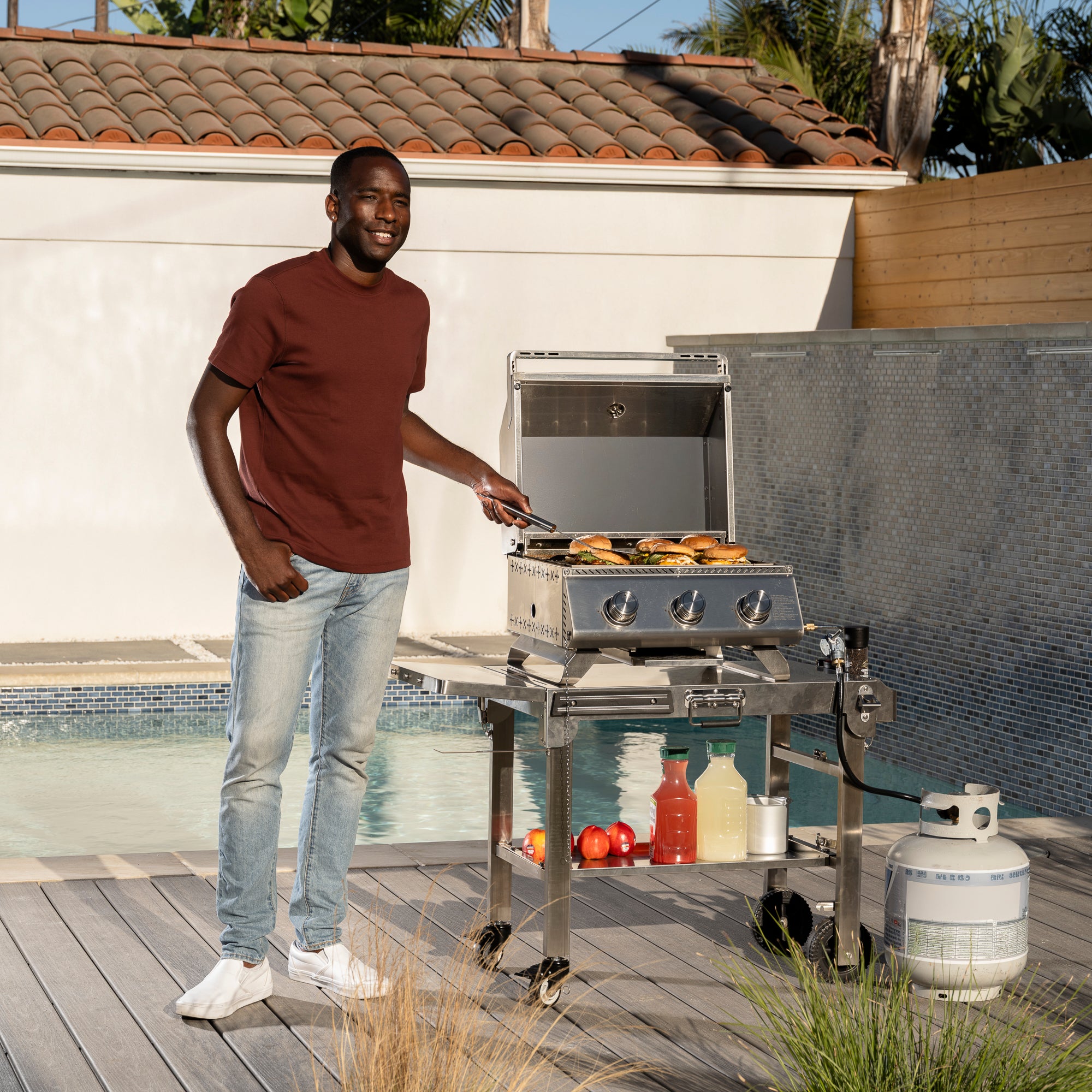 R.W.FLAME Tabletop Grill with Lid