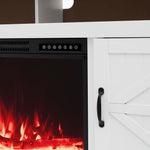 R.W.FLAME Walnut Top TV Stand with Electric Fireplace