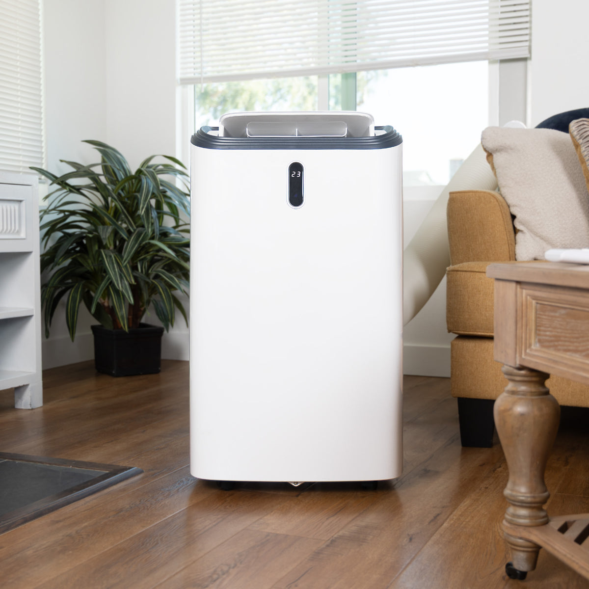 Between 12,000 and 14,000 BTU of cooling strength